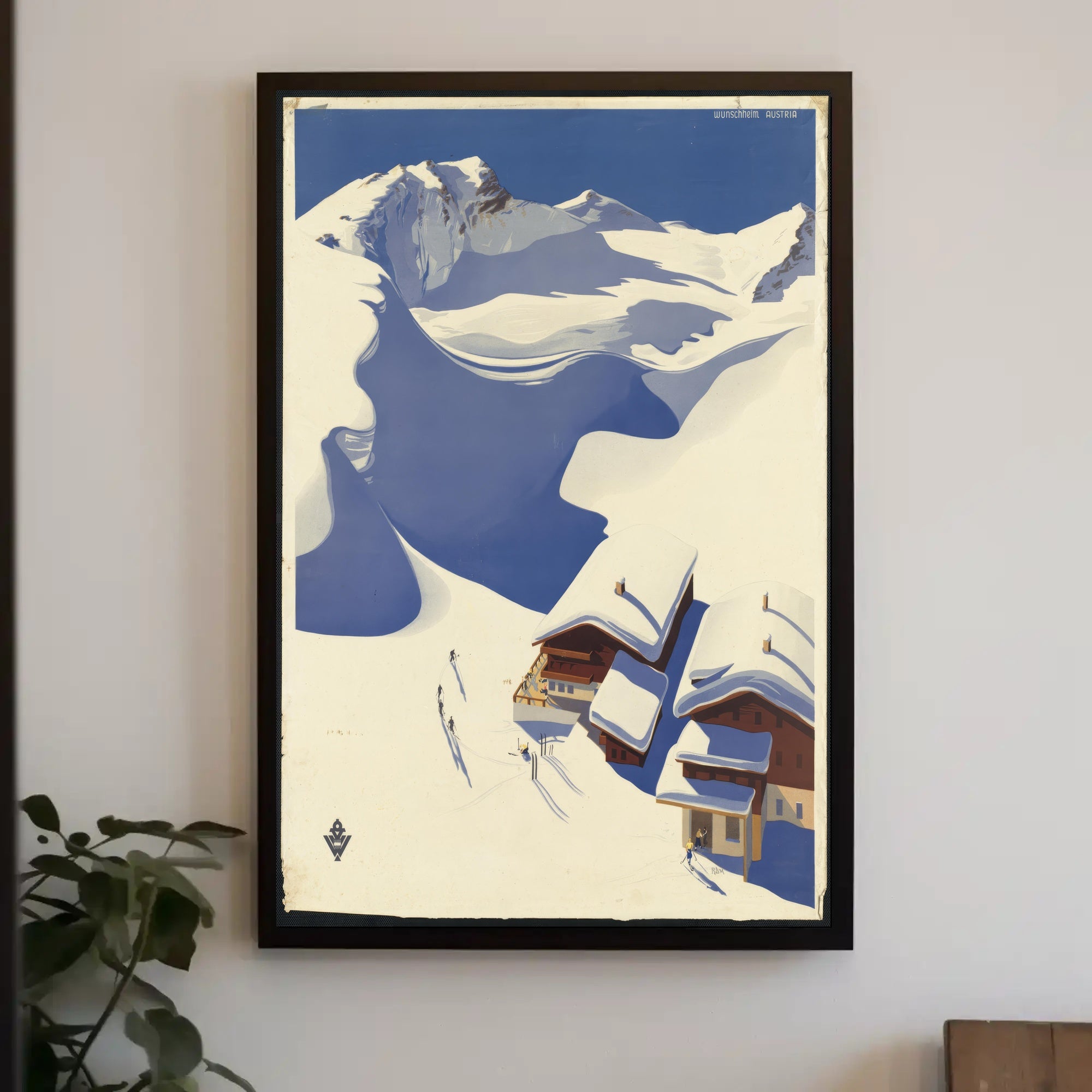 Vivid Vintage Ski Adventure in Austria Travel Poster PosterGoat