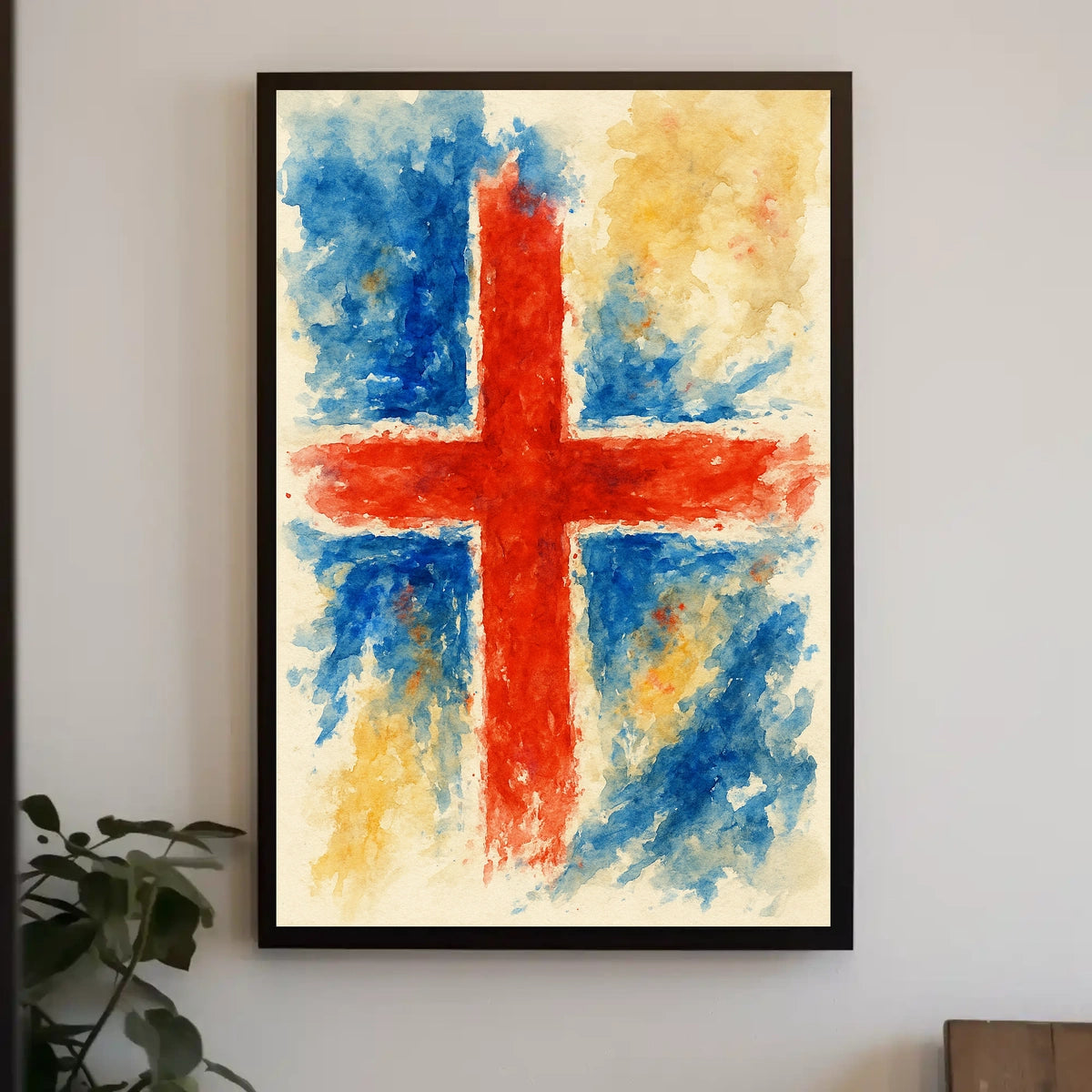 Abstract Cross In Watercolor Abstract Poster