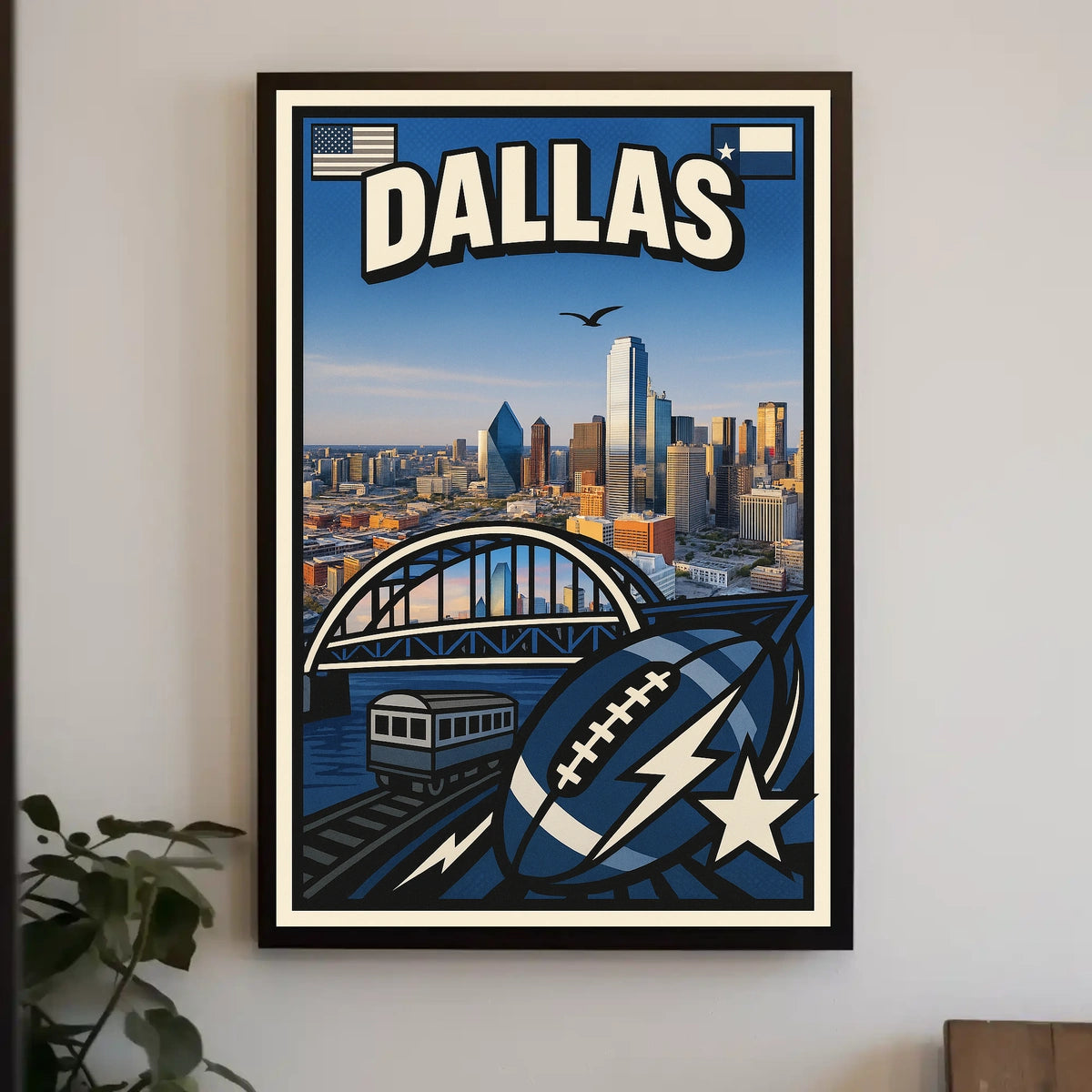 Dallas Skyline Celebration Poster