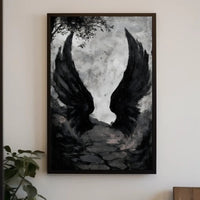 Dark Fantasy Wings Mysterious Scene Poster Fantasy or Mythology Poster PosterGoat