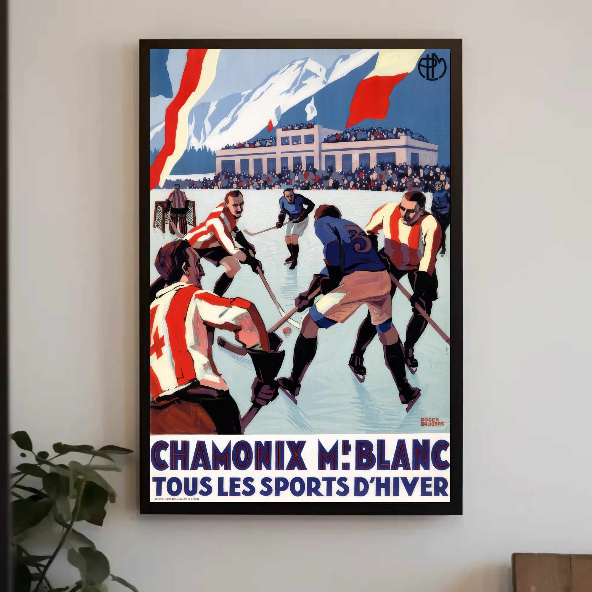 Chamonix Mont Blanc Vintage Sports Scene Poster PosterGoat
