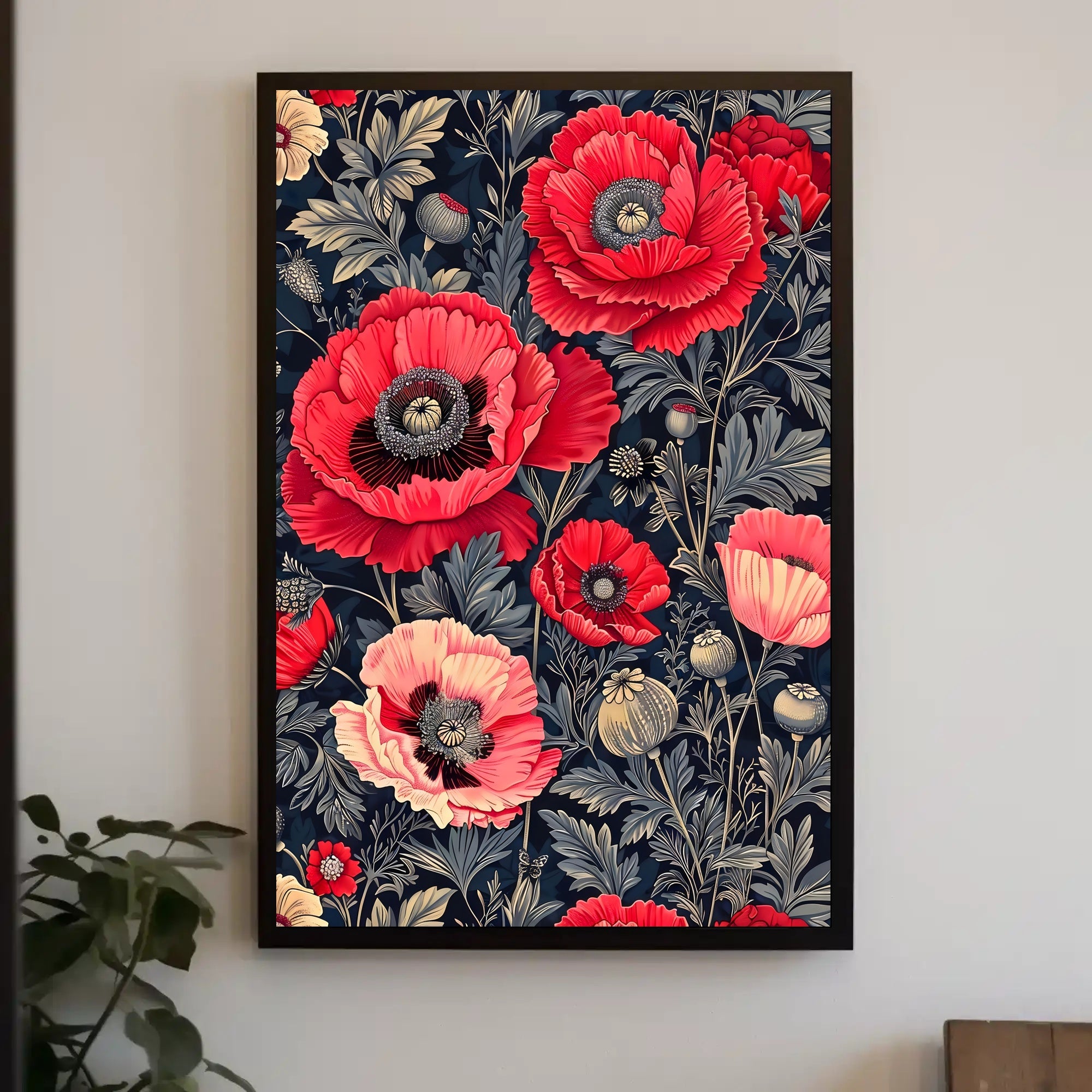 Elegant Red Poppies Artwork, Abstract or Artistic Poster