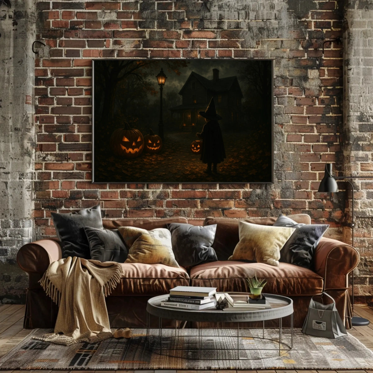 Moonlit Halloween Night Enchantment Gothic Surrealism Fantasy Nocturnal Cityscape Dreamscape Wanderlust Poster