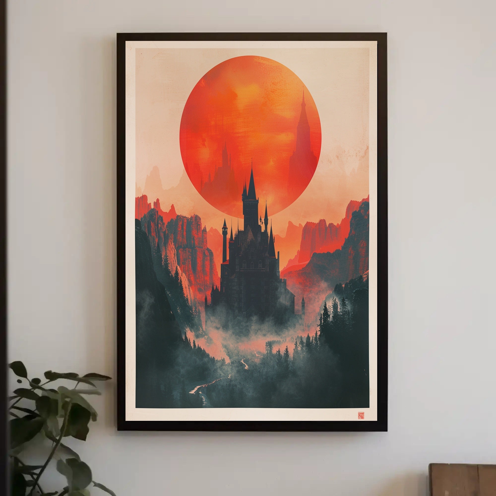 Castle Under the Red Sun Poster PosterGoat