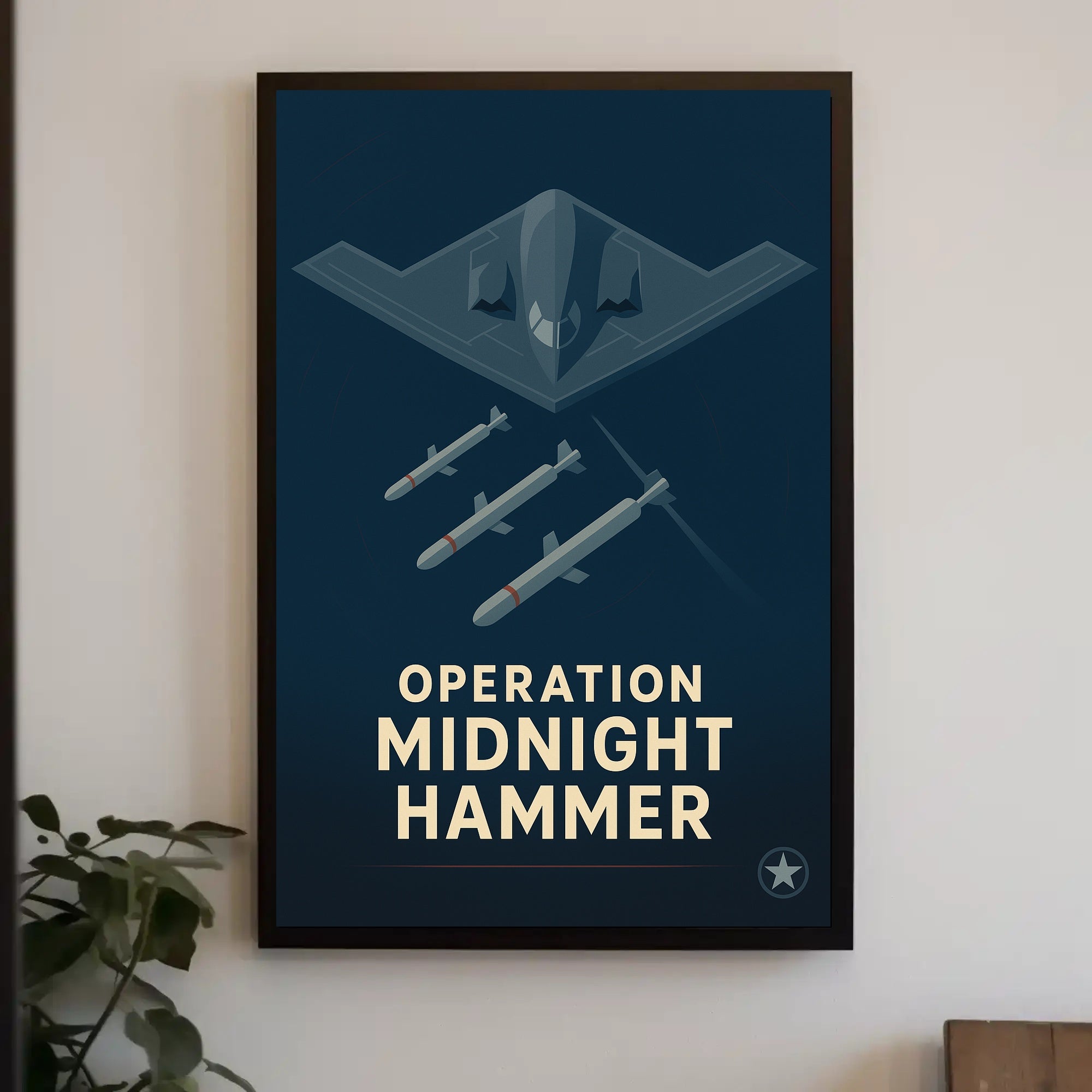 Operation Midnight Hammer: Futuristic Military Aviation Poster PosterGoat