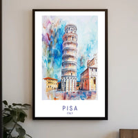 Leaning Tower of Pisa Art Travel Poster PosterGoat