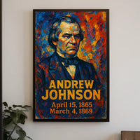 Andrew Johnson 17th President of the United States Glitch Hop Art Poster