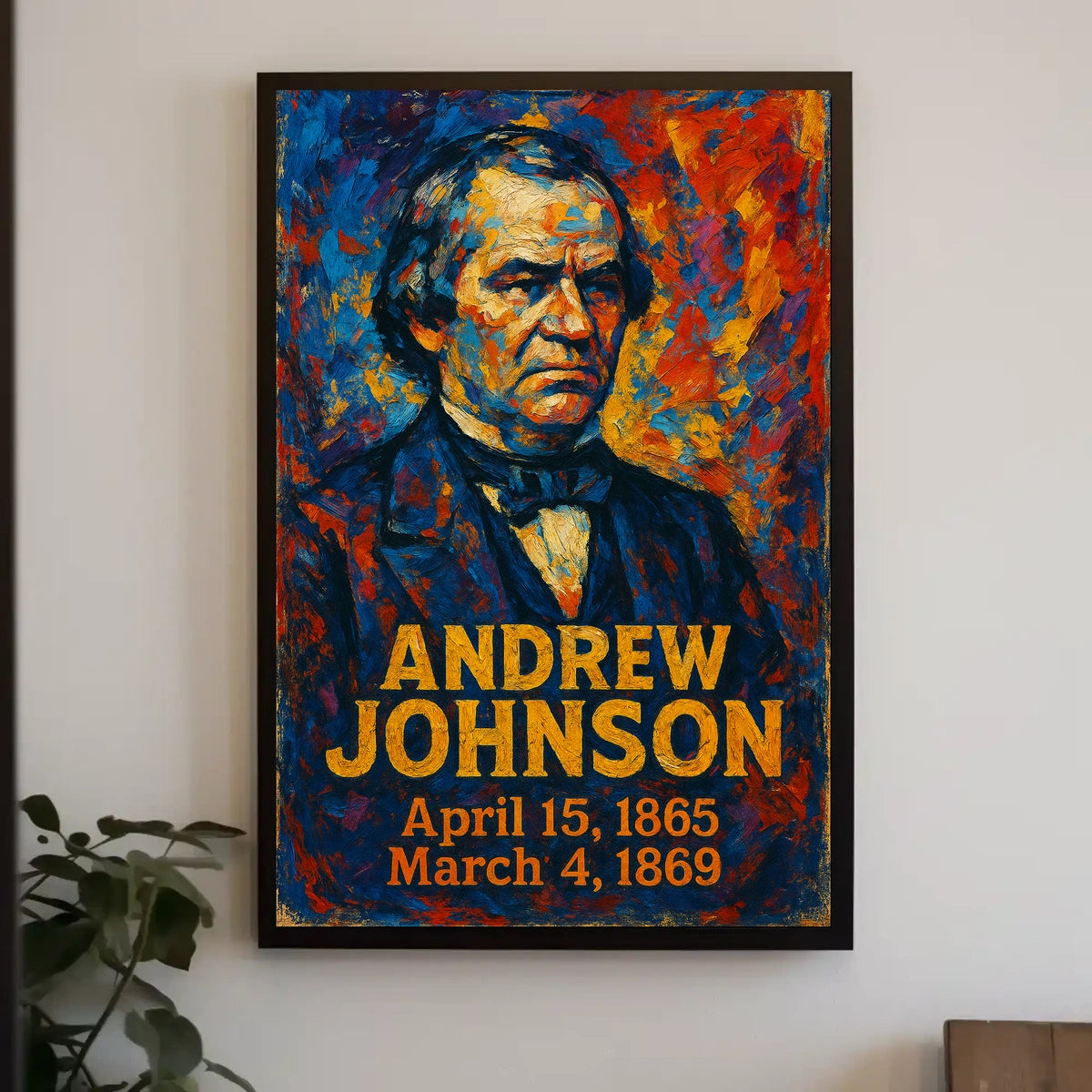 Andrew Johnson 17th President of the United States Glitch Hop Art Poster