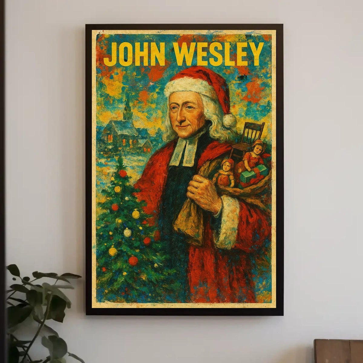 John Wesley Santa Theme Christmas Cultural Poster