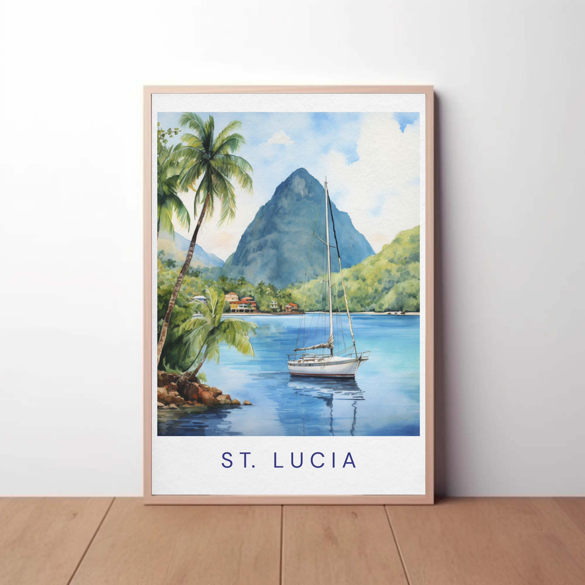 St Lucia Caribbean Paradise Tropical Escape Travel Poster