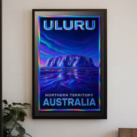 Uluru Desert Sunrise Vintage Poster