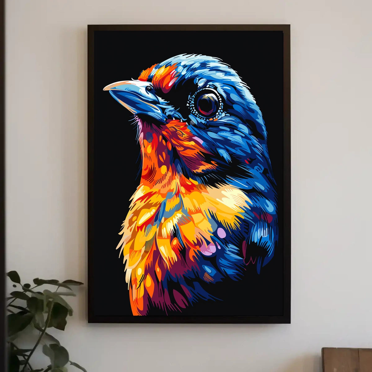 Vibrant Modern Bird Art Poster for Nature Lovers