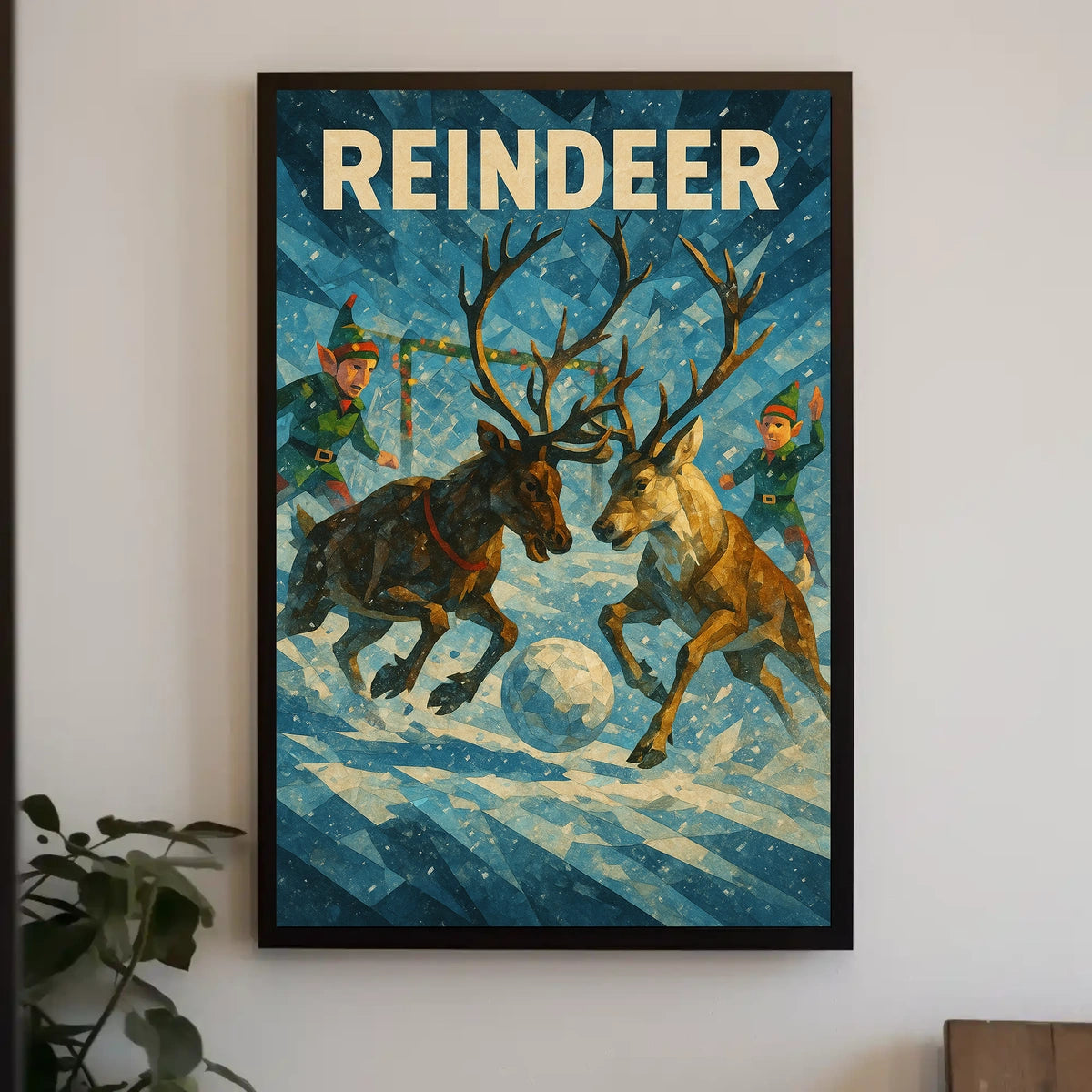 Whimsical Reindeer Winter Wonderland Holiday Poster
