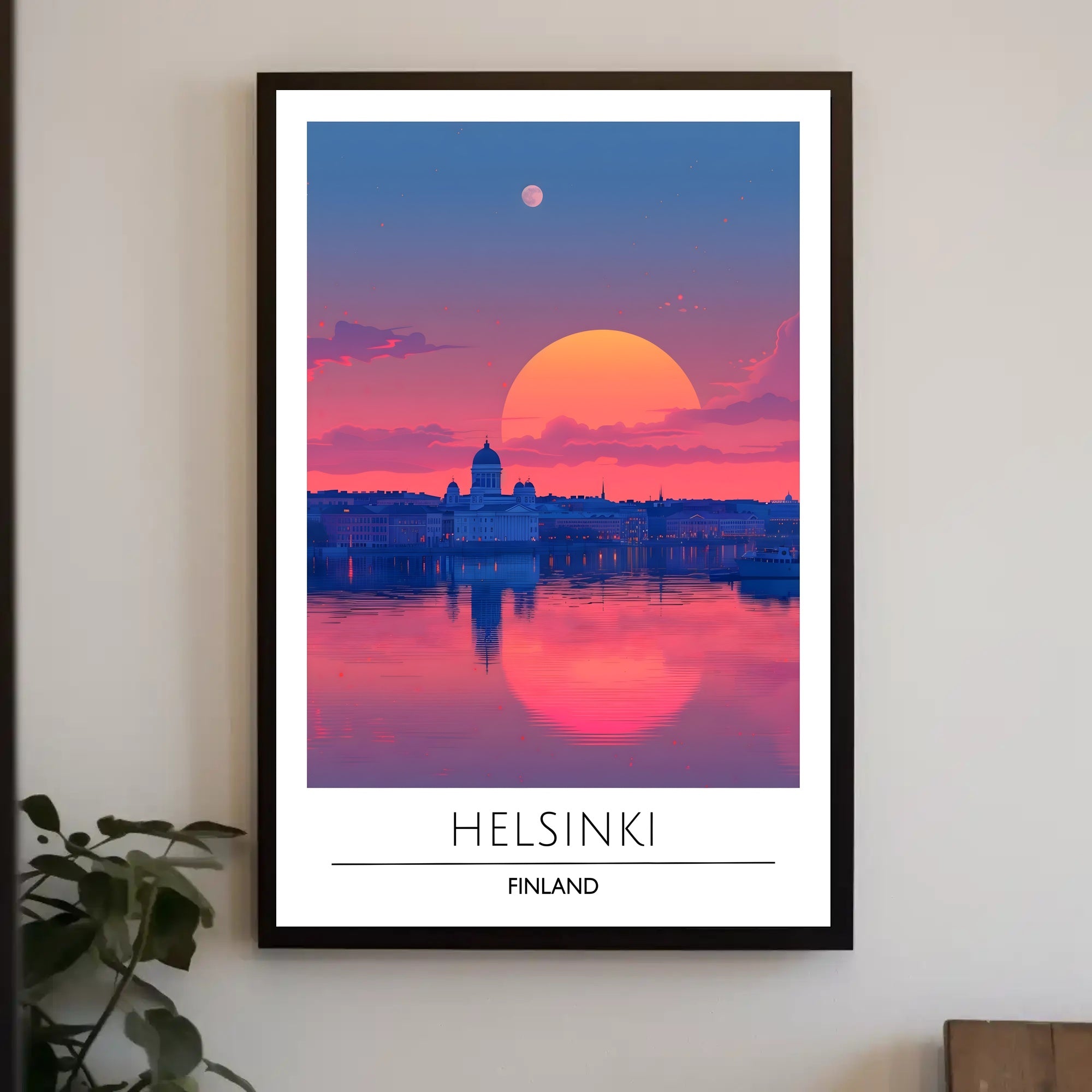 Helsinki Sunset Cityscape Poster Urban or Cityscape Poster