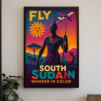 South Sudan Vibrant Travel Advertisement, Vintage-Modern Travel Poster PosterGoat