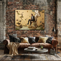 Surreal Floating Islands Tuxedo Man - Artistic Poster