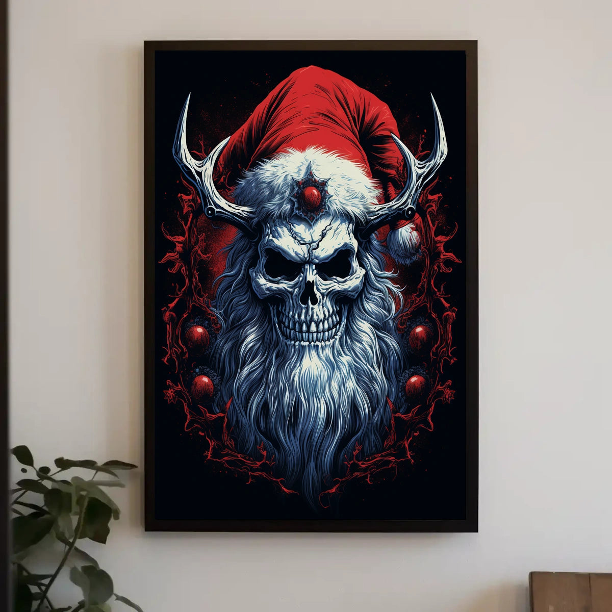 Dark Gothic Santa Christmas Abstract Pop Culture Poster