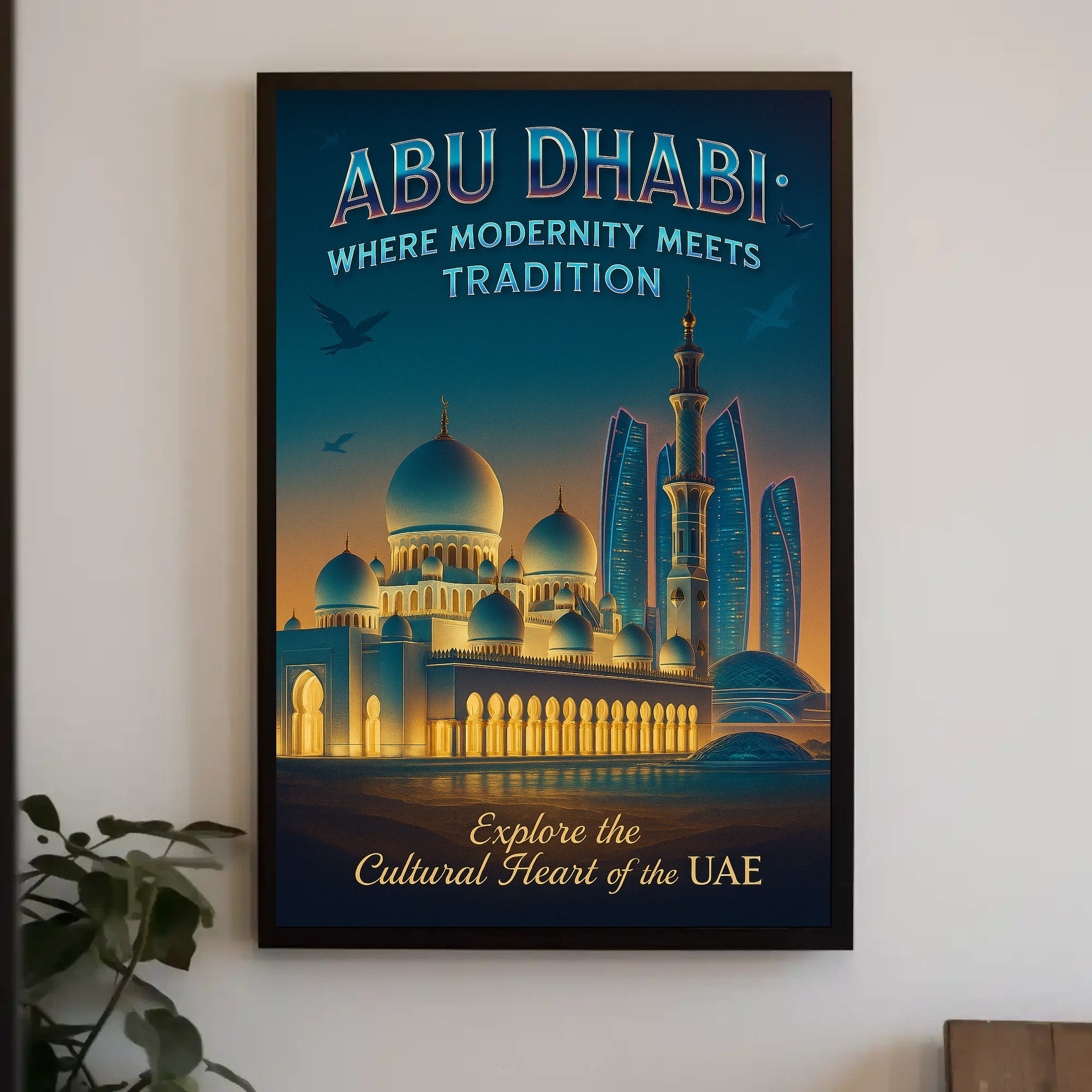 Abu Dhabi Modernity Meets Tradition Travel Poster
