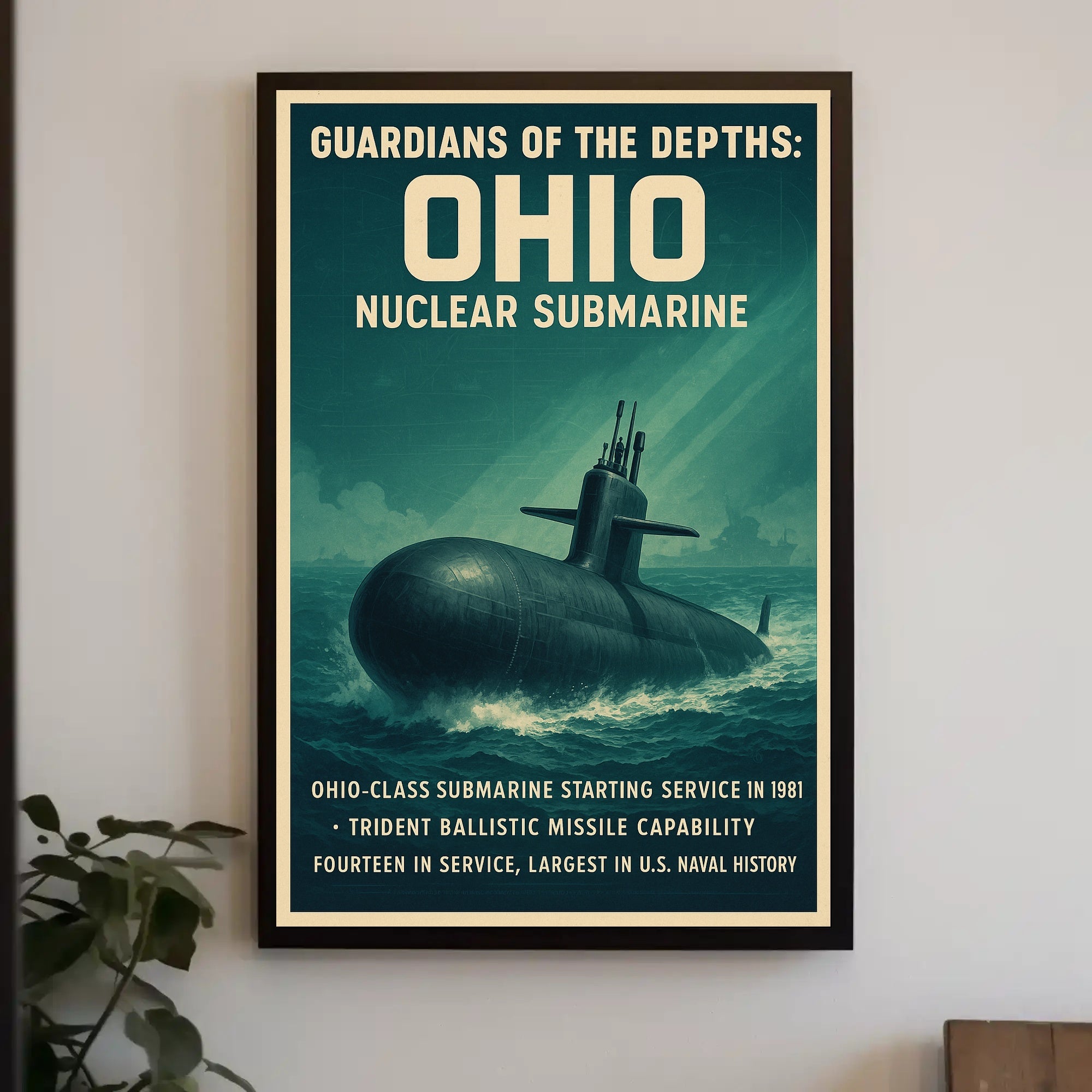 Guardians of the Depths: Ohio Nuclear Submarine Poster PosterGoat