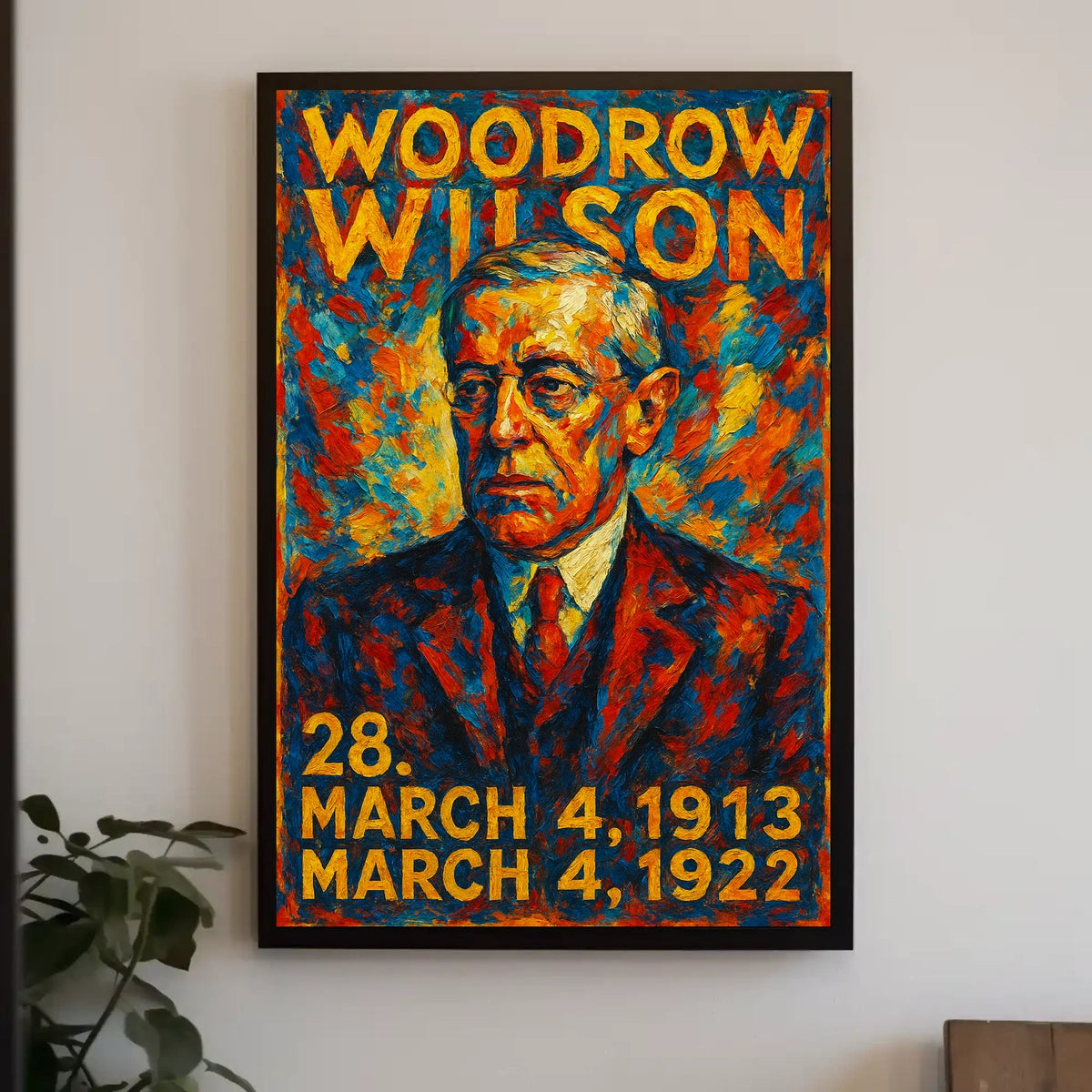 Woodrow Wilson 28th President of the United States Glitch Hop Art Poster