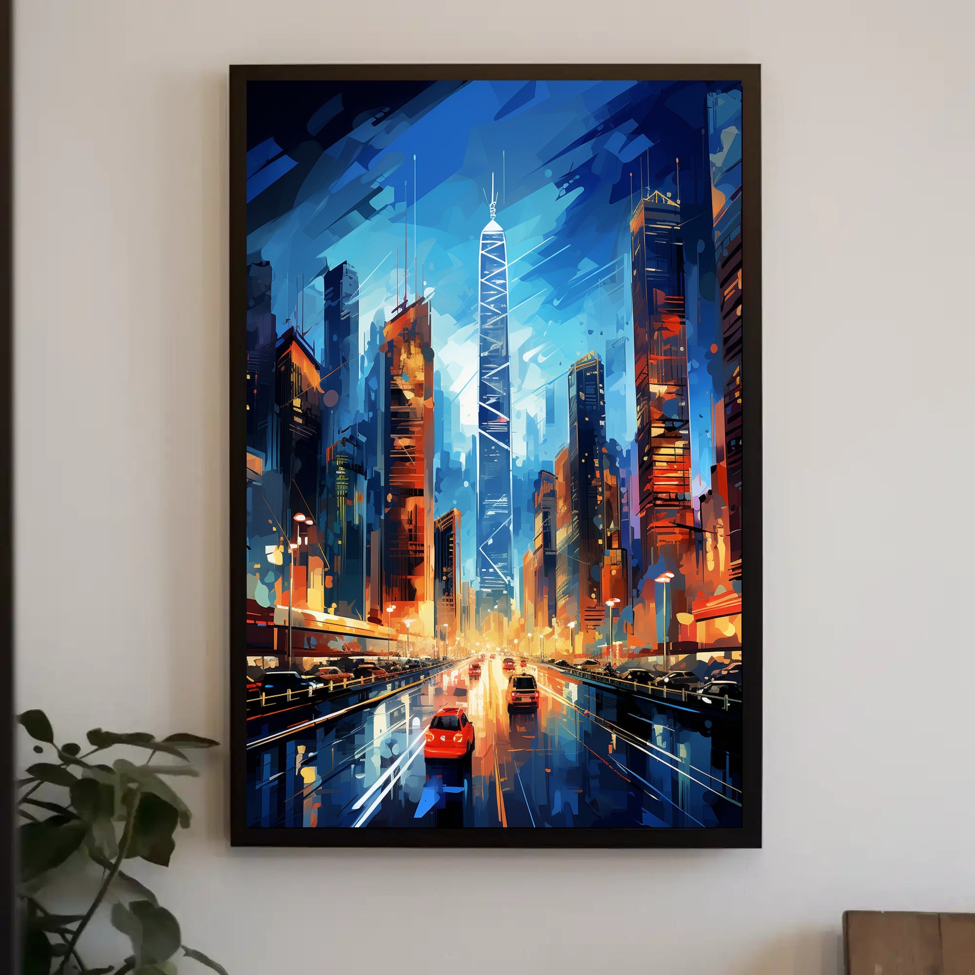 Vibrant Cityscape At Dusk Poster