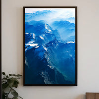 Majestic Aerial Mountain Range Photorealistic Poster