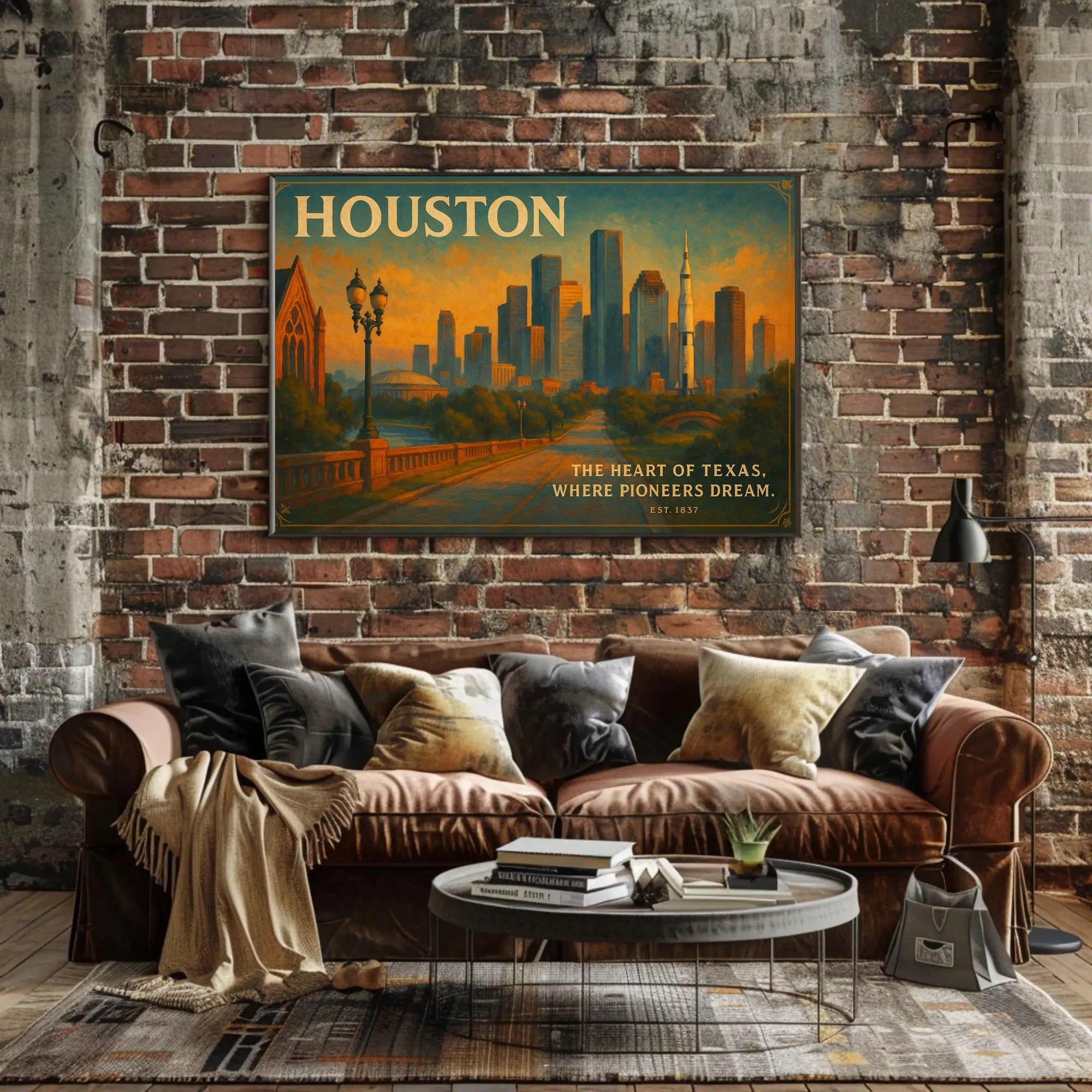 Houston Travel Poster: The Heart of Texas Art