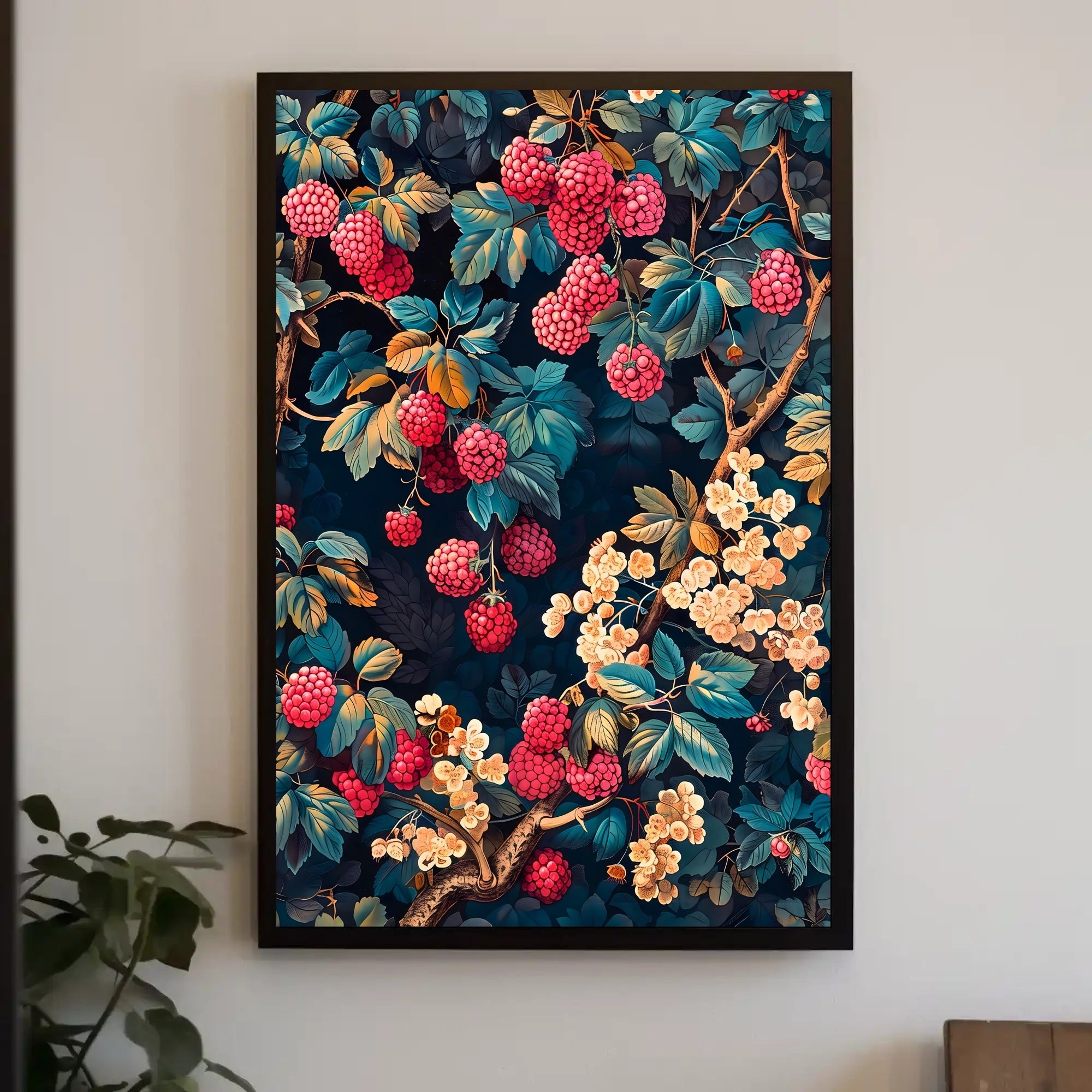 Lush Berry Landscape Botanical Art Poster