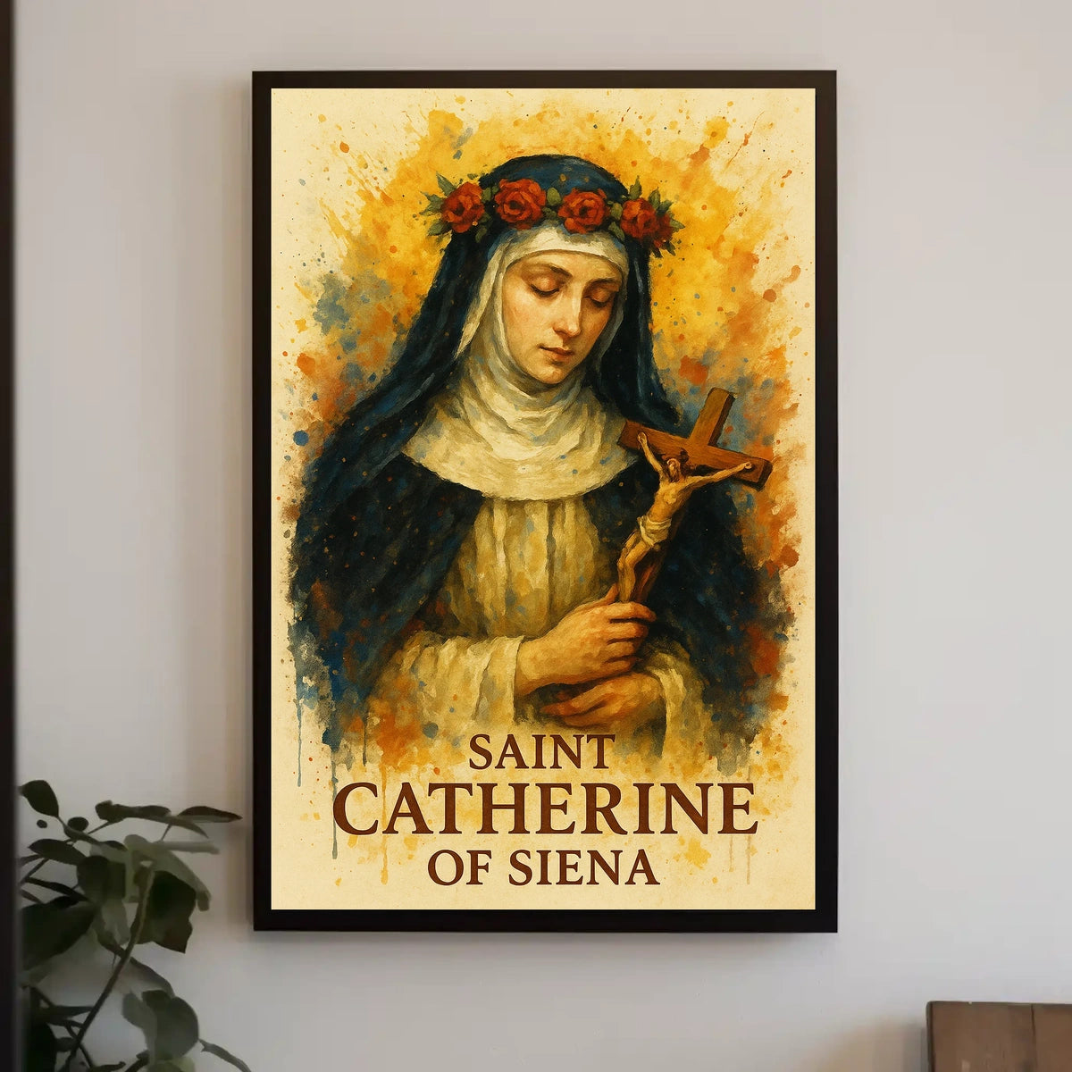 Saint Catherine of Siena In Heritage-Inspired Cultural Poster