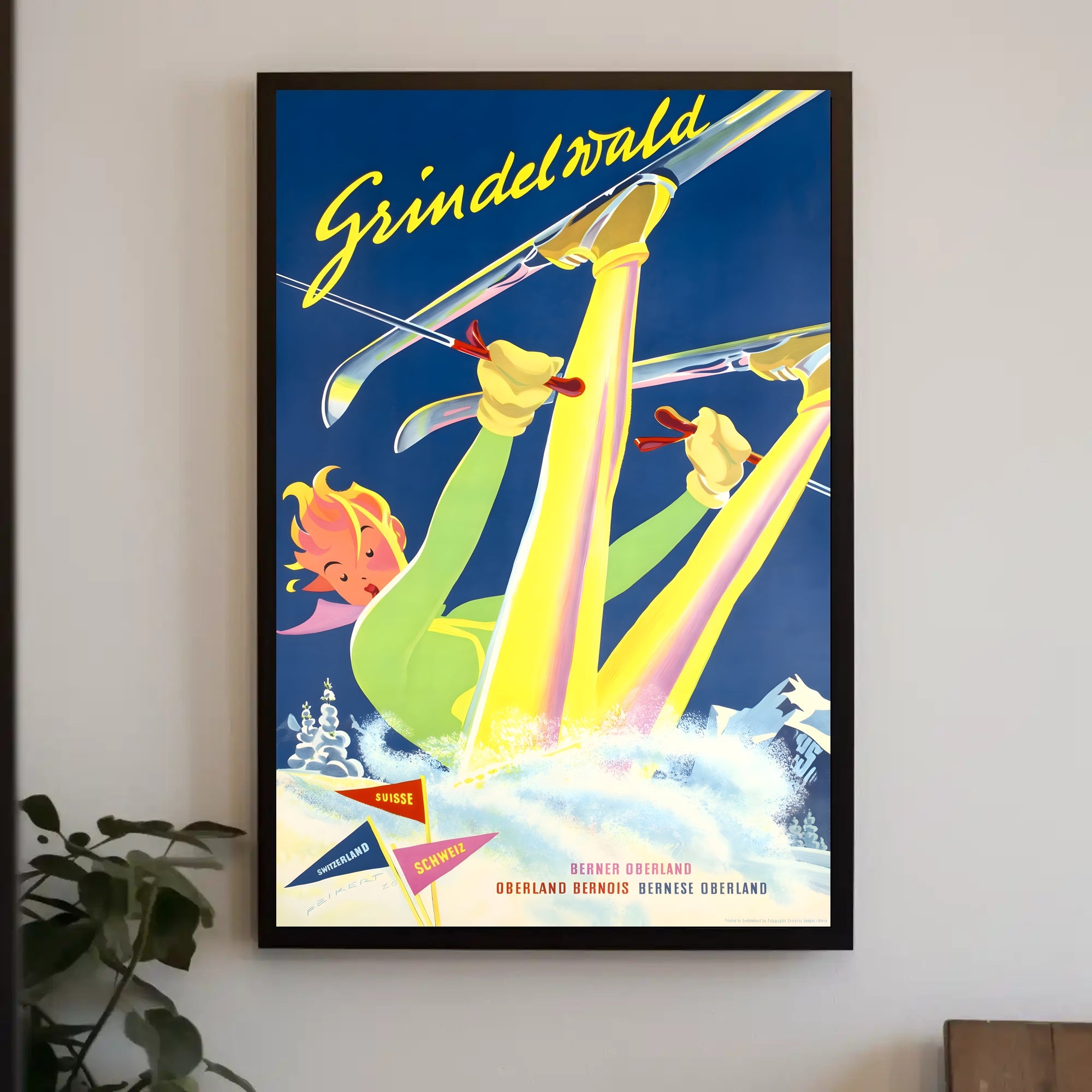 Swiss Ski Adventure Vintage Travel Poster PosterGoat