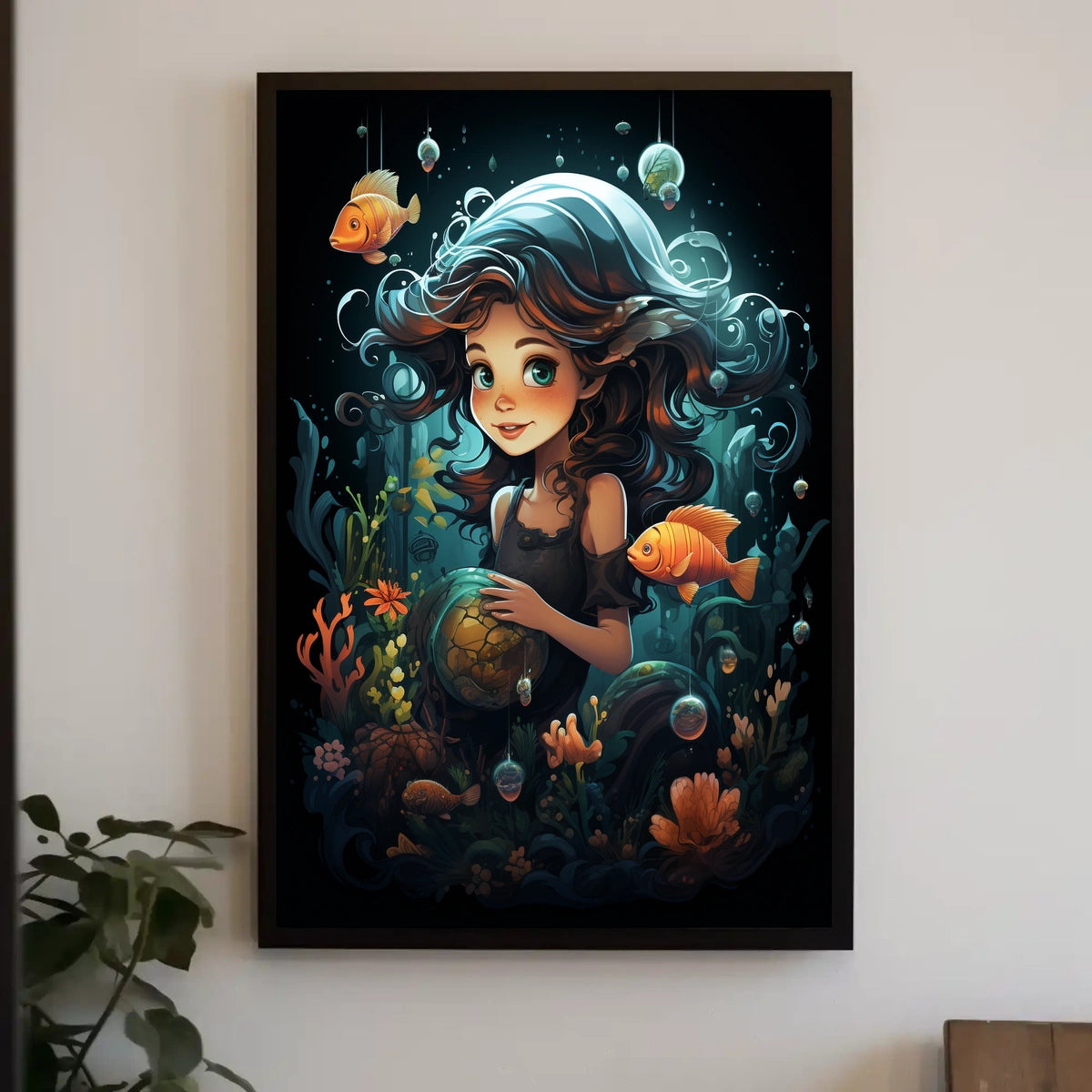 Oceans Whimsy Underwater Adventure Colorful Corals Fantasy Digital Painting Dreamer Poster