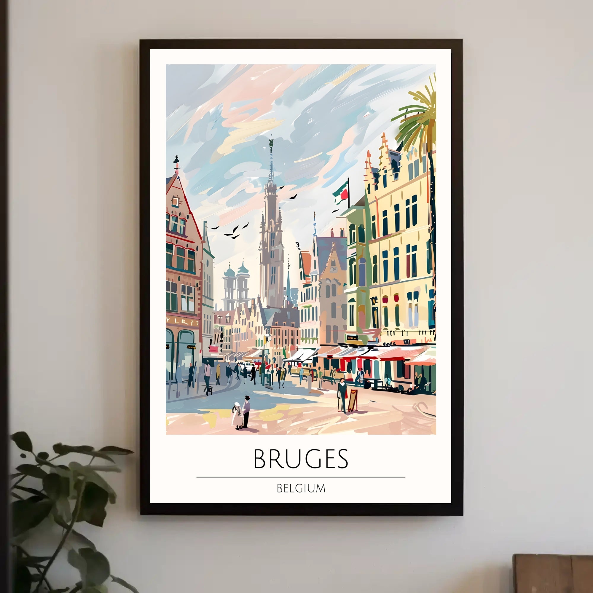Charming Streets of Bruges Poster PosterGoat