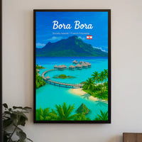 Breathtaking Bora Bora Travel Poster for Island Paradise Lovers PosterGoat