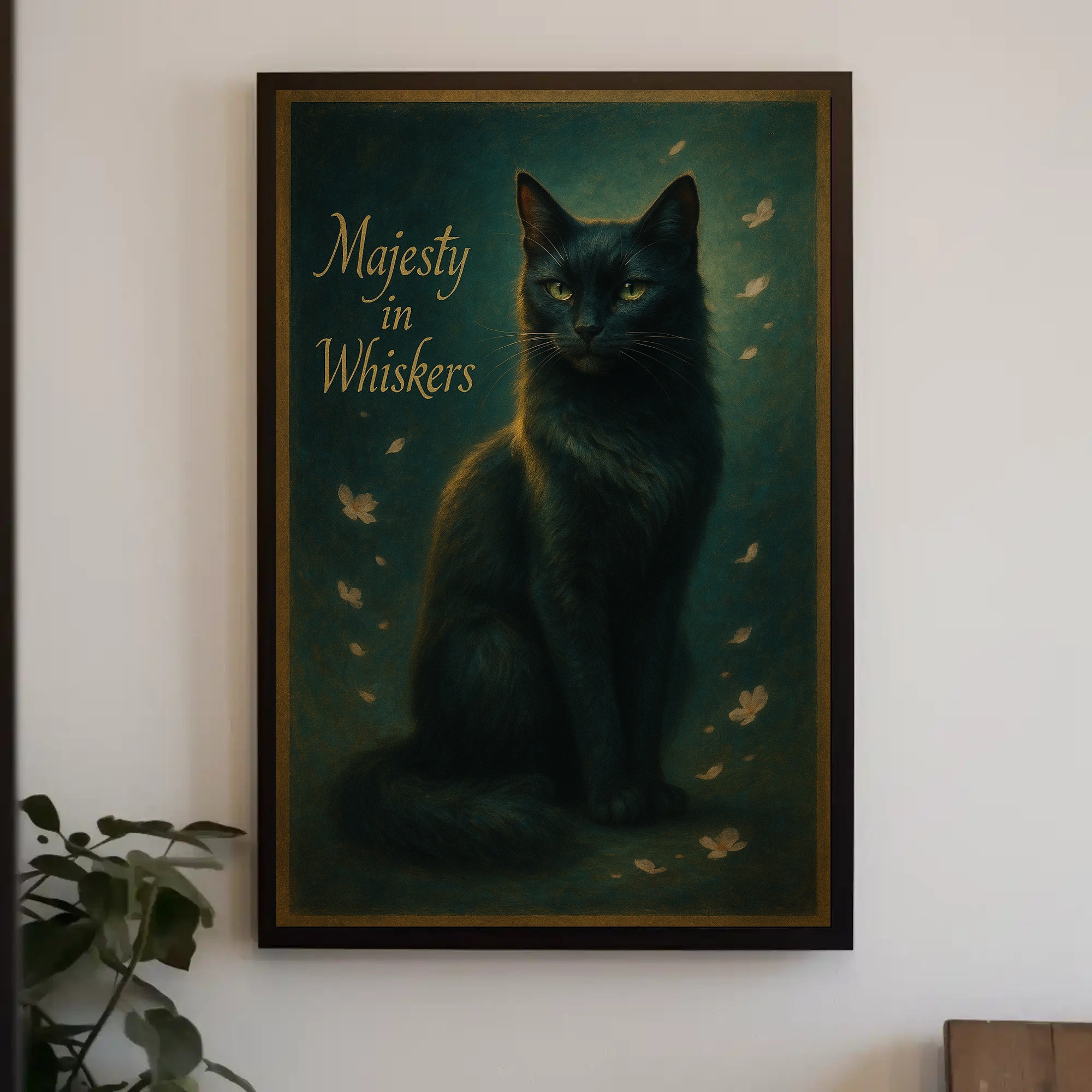 Majestic Dark-Furred Cat Animal Poster