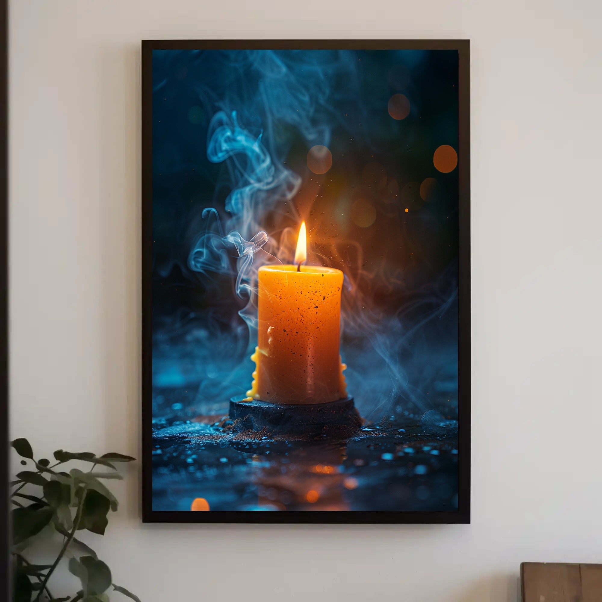 Ethereal Candle Flame Meditation Art Poster PosterGoat