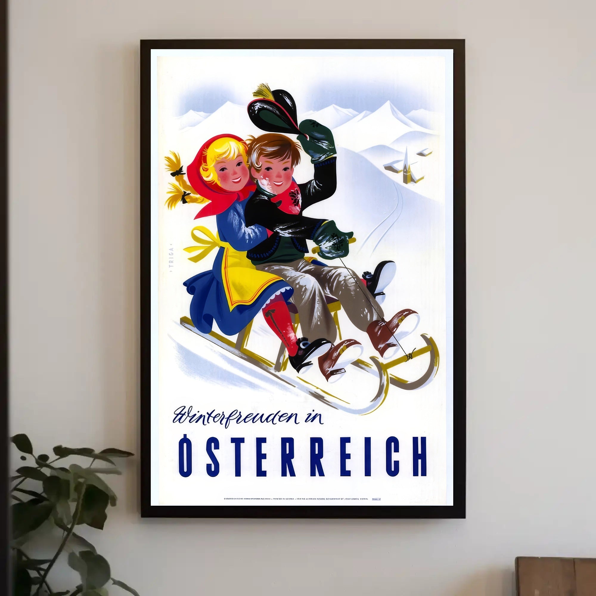 Winter Joys in Austria Vintage Travel Poster PosterGoat