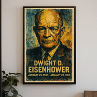 Eisenhower Presidential Portrait Historical Impressionism Vintage Ads Patriotic Collector Poster