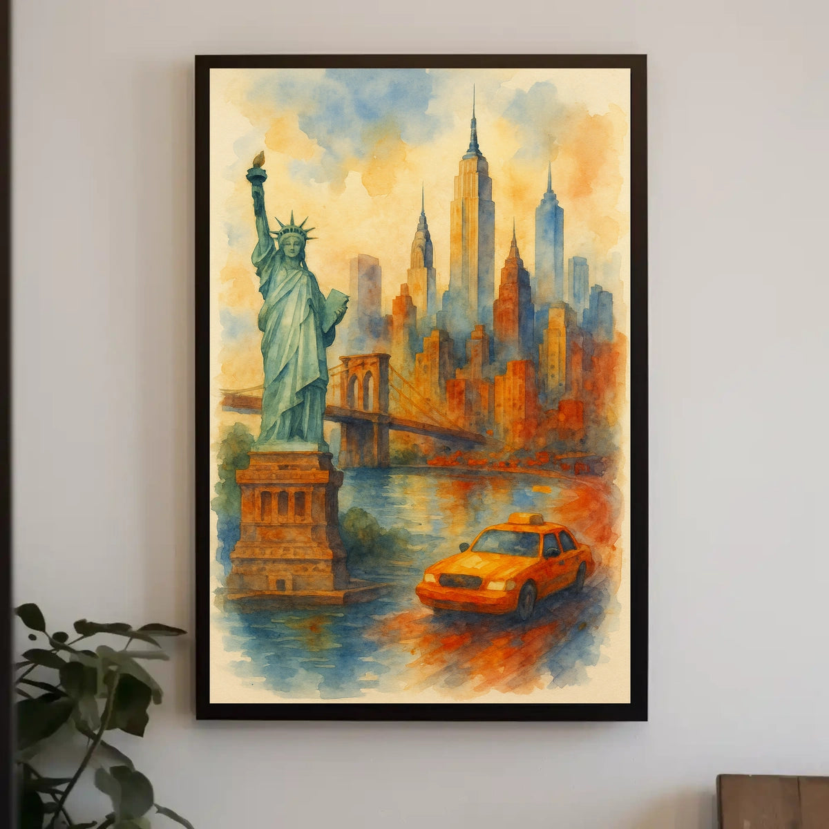 New York City Dreams Watercolor Poster