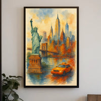 New York City Dreams Watercolor Poster