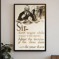 Vintage WWI Food Conservation Propaganda Poster PosterGoat