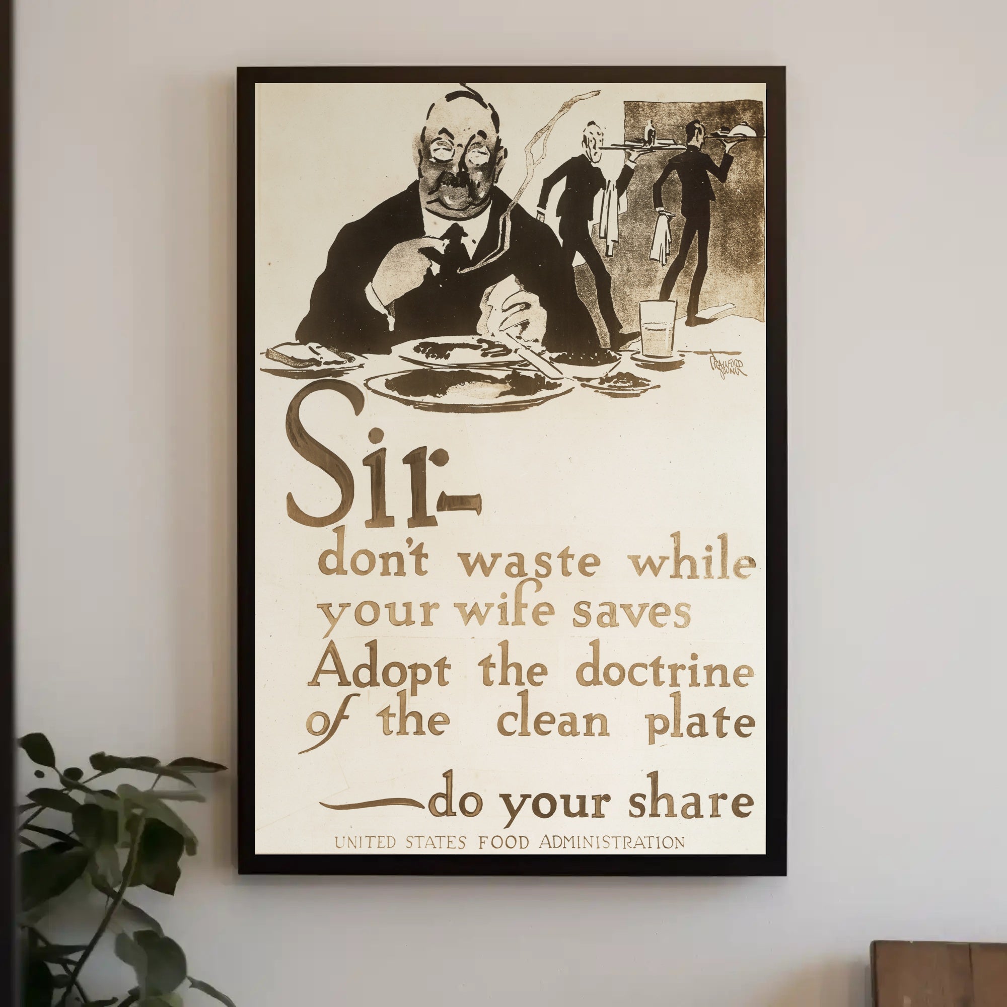 Vintage WWI Food Conservation Propaganda Poster PosterGoat