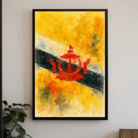 Brunei Flag Watercolor Art Poster