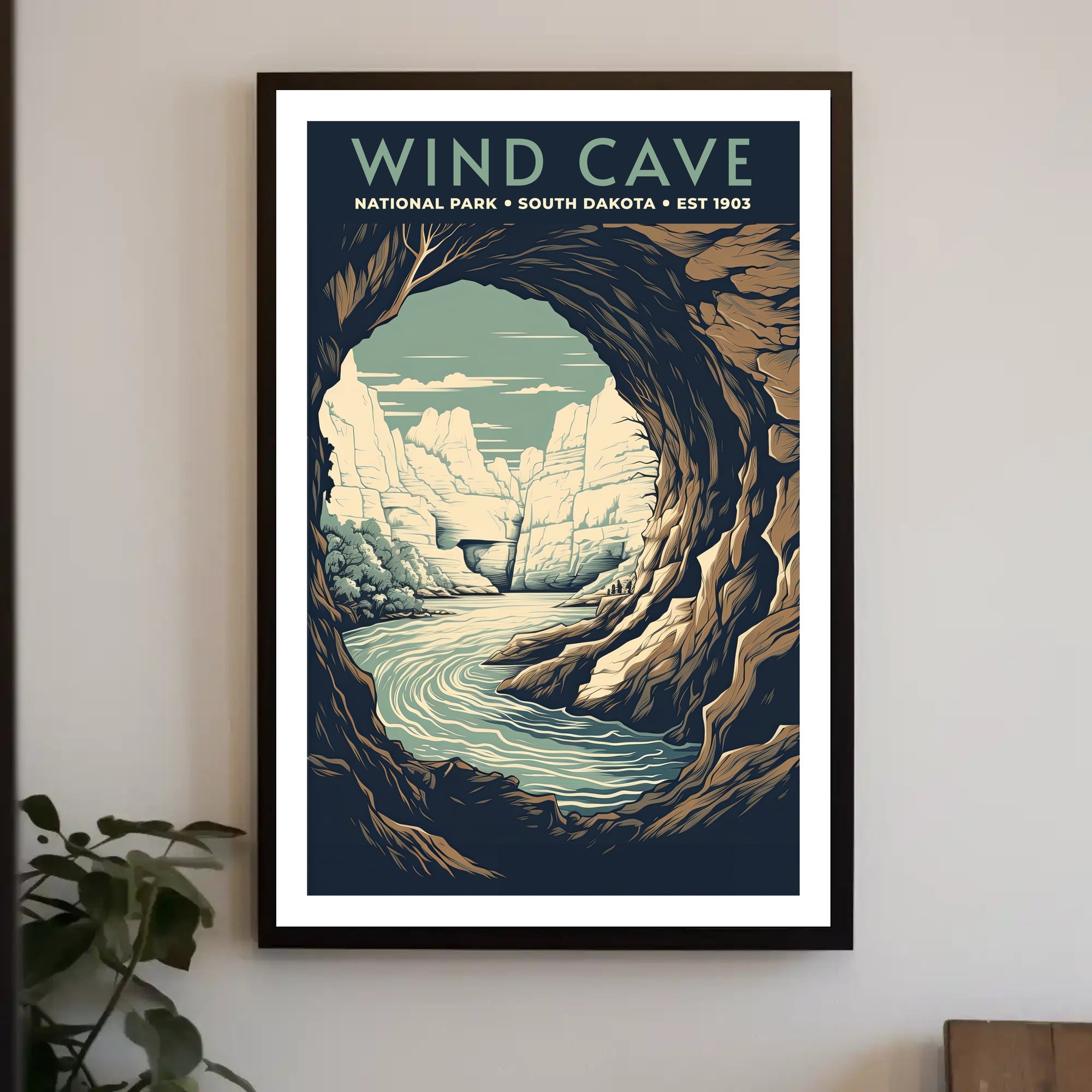 Wind Cave National Park Poster Vintage Print