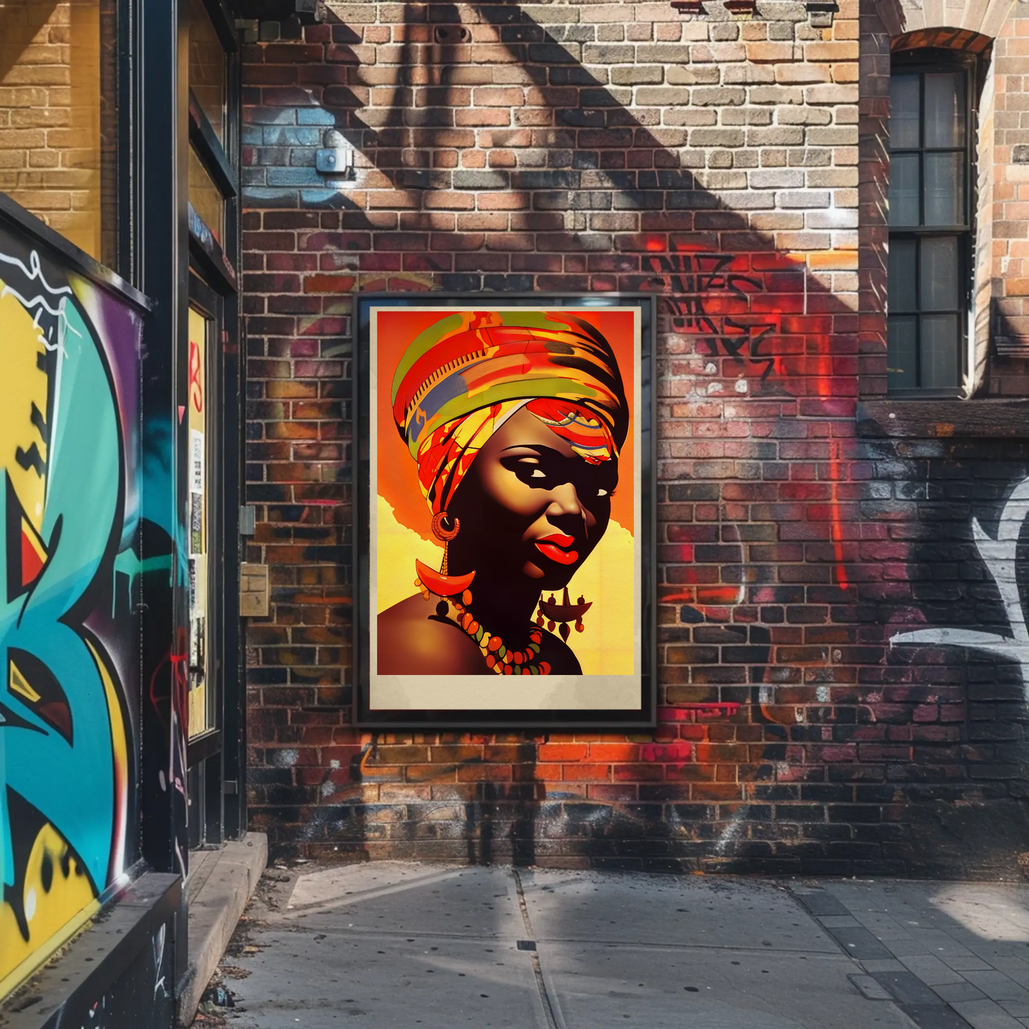 Bold African Woman Closeup Tribal Style Travel Poster