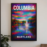Columbia Maryland Scenic Minimalist Digital Painting Poster