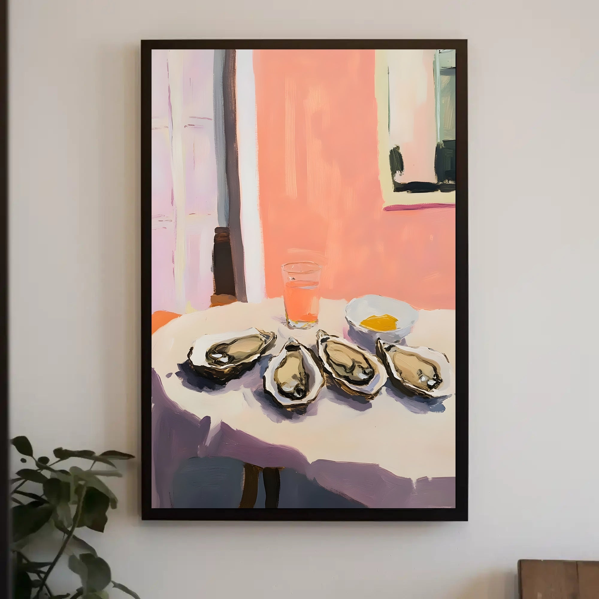 Oysters Still Life Poster Modern Coastal Wall Art
