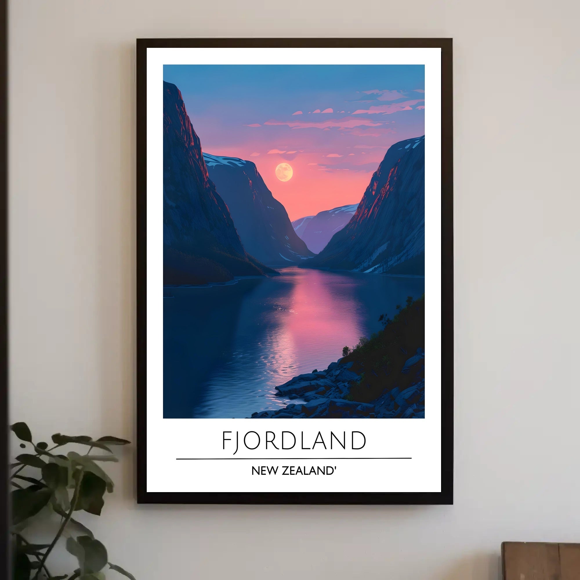 Fjordland Sunset Travel Poster