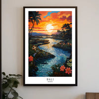 Bali Sunset Tropical Getaway Travel Poster PosterGoat