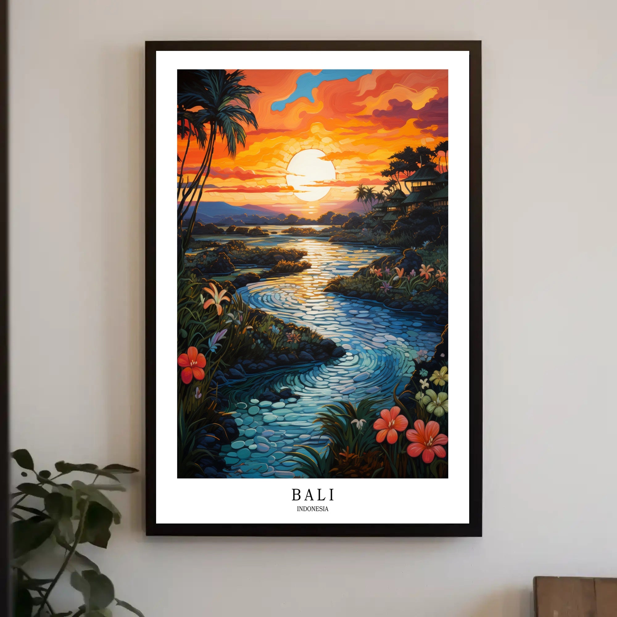 Bali Sunset Tropical Getaway Travel Poster PosterGoat