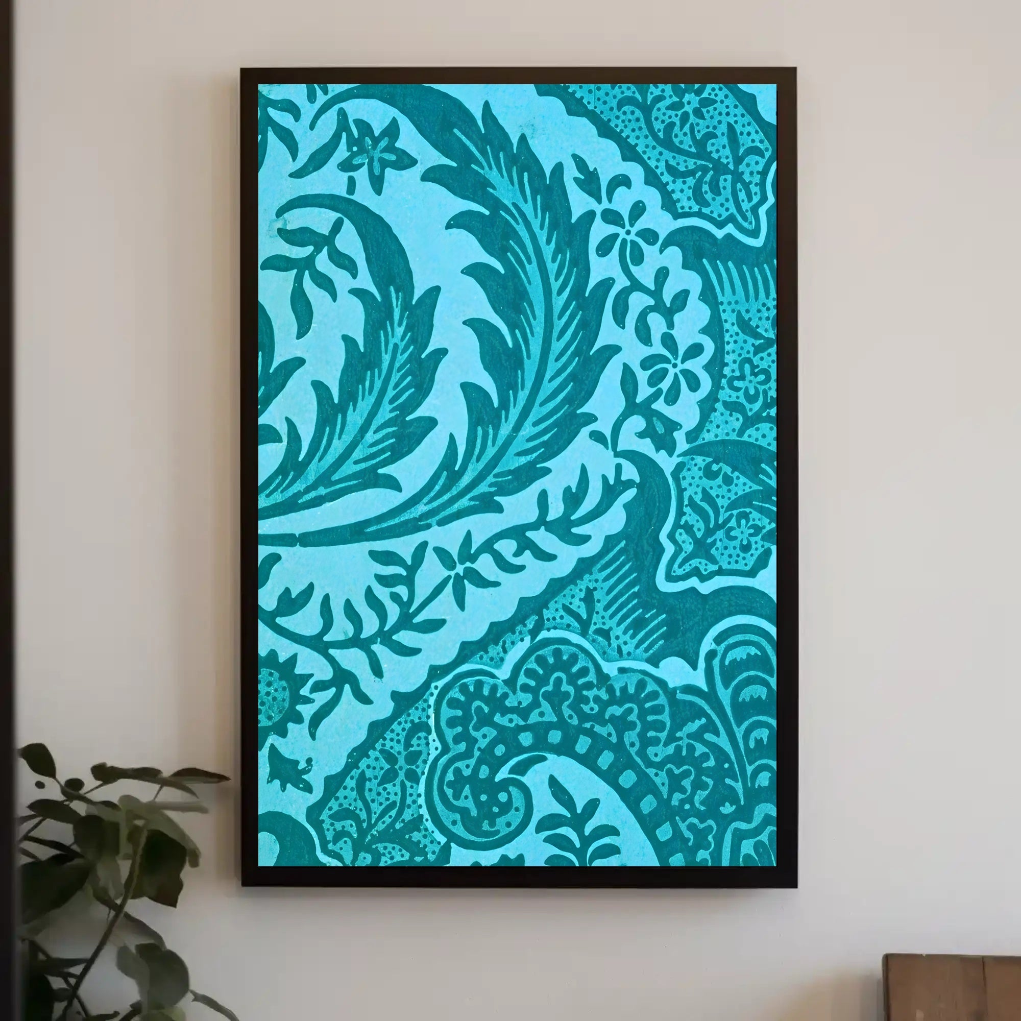 Intricate Teal Patterns Poster